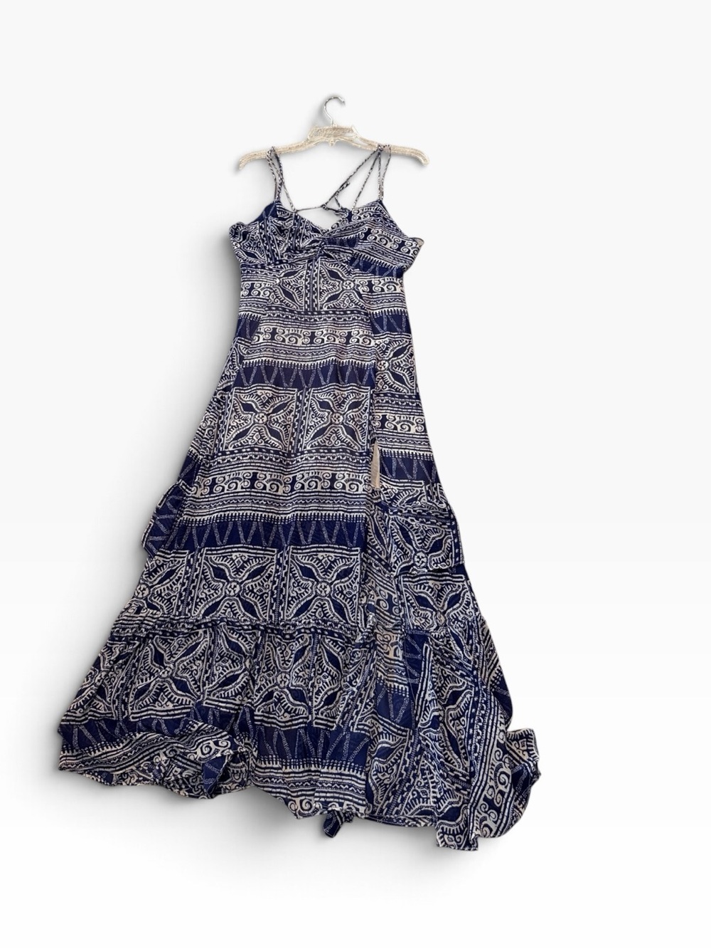 Urban Outfitters Abstract Tile Print Tiered Maxi Dress size M